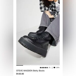 Steve Madden Vegan Leather Betty Boots Size 6